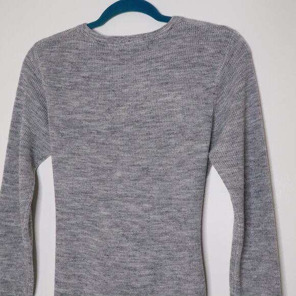 ENGLISH FACTORY Tie Waist Sweater Knit Dress Long Sleeve Heather Grey Women's S - Picture 7 of 11